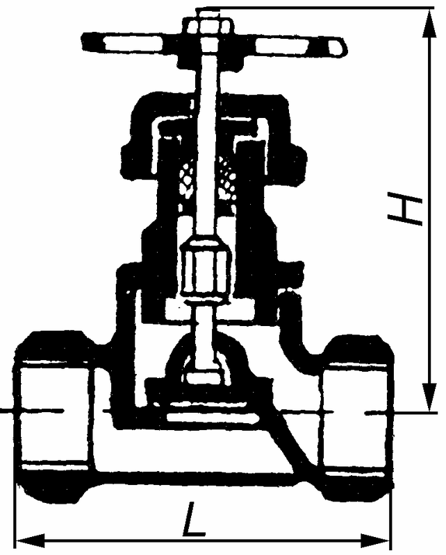Клапан запорный проходной. Изображение