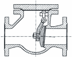 Затвор (клапан) обратный поворотный. Изображение